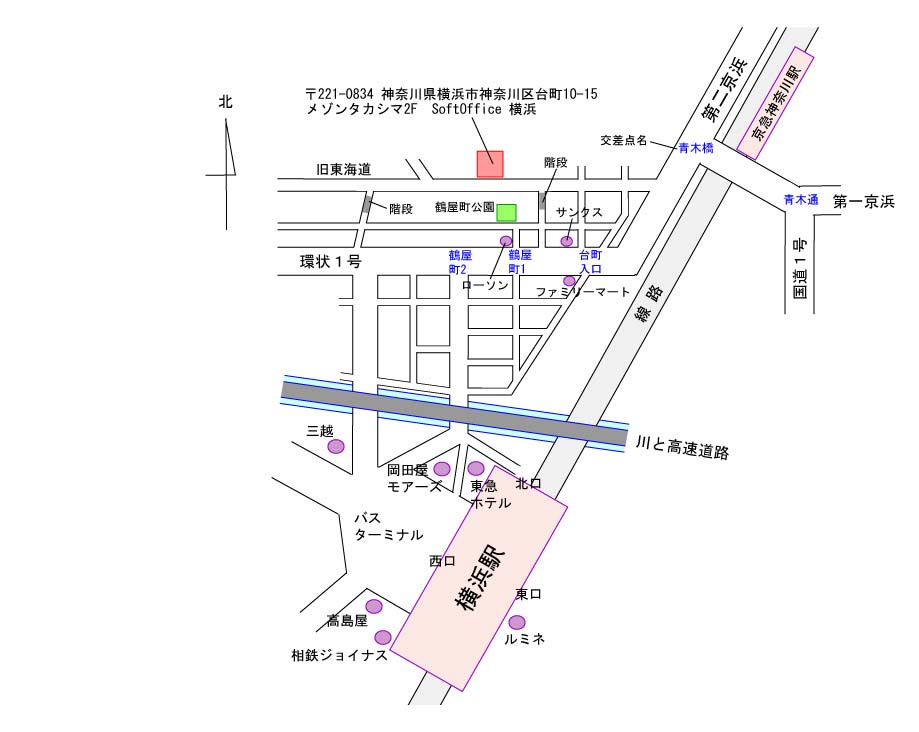 ソフトオフィス横浜の地図